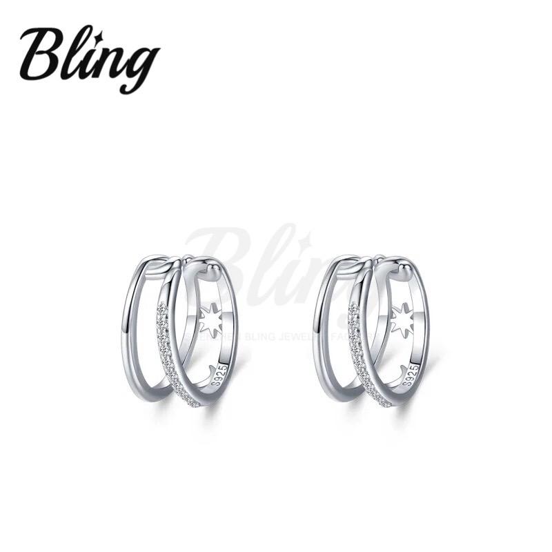 Classic Earrings Jewelry Women 925 Sterling Silver Trendy Hoop Earrings Gift for Girls