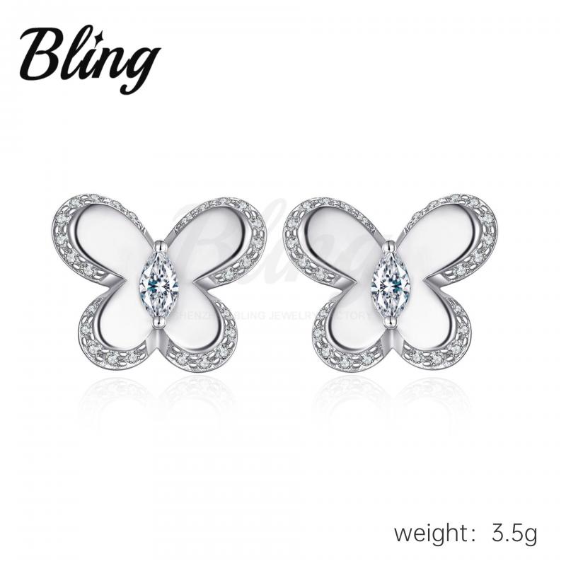 Wholesales 925 Silver Woman Stud Earring Jewelry Accessories Butterfly Earring