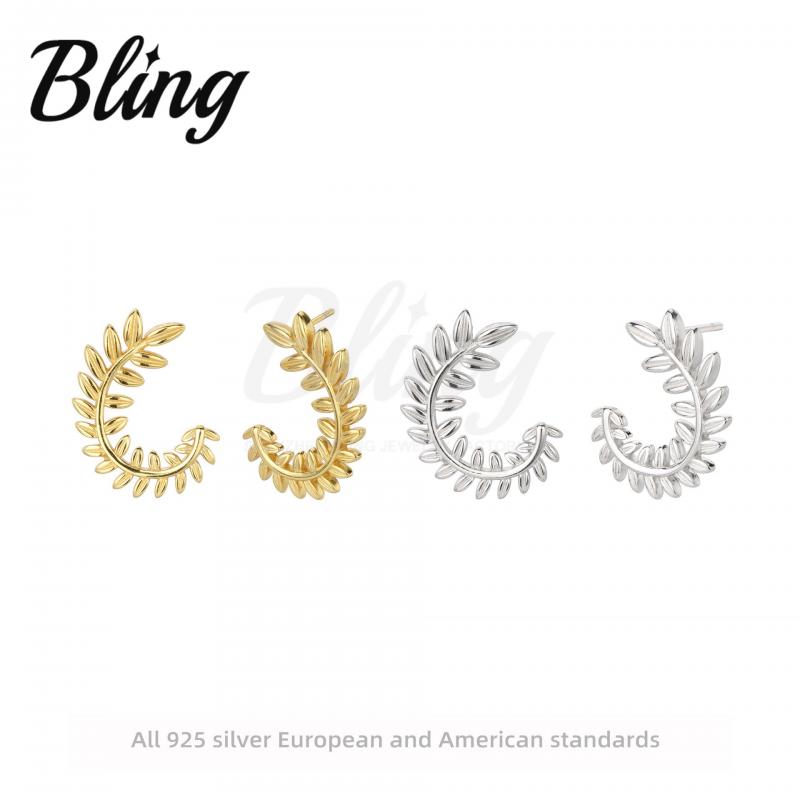 S925 Sterling Silver Wheat Earrings Fashion Exquisite Light Luxury Earrings Wholesale