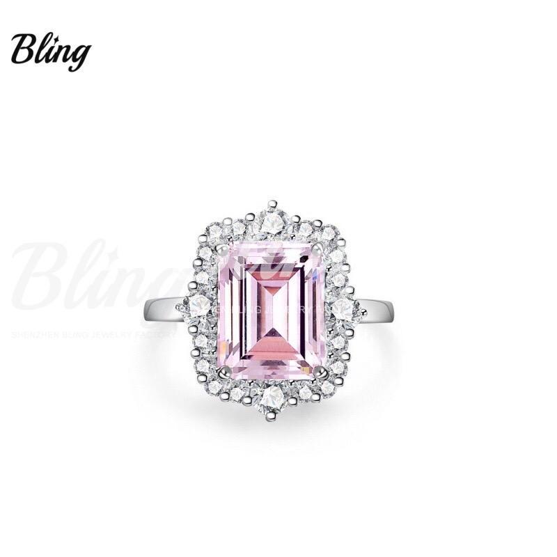 Wholesale S925 Sparkling Pink CZ Engagement Wedding Rings - 副本